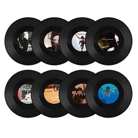 Pack of 8 Vinyl Records Wall Decoration, Music Party Wall Decor, Vinyl Record Decoration Wall, Decorative Records, Music Records Decoration Wall for Bar, Cafe, Party, Wall Decoration (7 Inches, Random