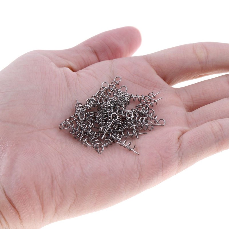 xelea 100Pcs Spring Twist Lock Fishing Hook Centering Pin for