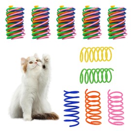 Andiker 30Pcs Cat Spiral Spring, Colorful&Durable Cat Spring Toys Plastic Cat Toys for Indoor Cats Swatting, Biting, Hunting to Kill Time and Keep Fit Cat Interactive Toy for Cats and Kittens (30pcs)