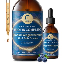 GPGP Liquid Biotin & Collagen Drops 20,000mcg for Hair Growth Vitamin Support
