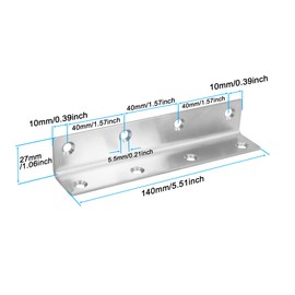 Redunest L Bracket, Heavy Duty Corner Brace, 4 Pack 5.51" Metal Shelf Bracket Angle Bracket for Shelves, Polished Silver Stainless Steel Braces for Wood Furniture,140mm Overall Length