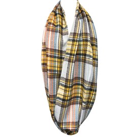allydrew Fashionable Plaid Winter Scarf Accessories, Infinity, Autumn Gray