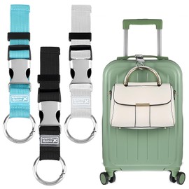 Ouligay 3Pcs Luggage Connector Straps for Suitcases Add a Bag Luggage Strap Belt Detachable Ring Luggage Straps, Polyester & Zinc Alloy, Black, Grey, Blue