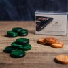 Luxury Manopoulos Olive Wood 36mm Backgammon Checkers - Green and