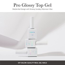 ohora ohora Gel Nail Care (Pro Glossy Top Gel) - Corrects Nail Texture, Easy to Use & Easy to Remove for Semi Cured Gel Nail Strip Application - Professional Salon-Quality for Healthy, Strong Nails