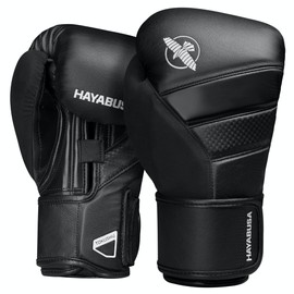 Hayabusa T3 Boxing Gloves for Men and Women Wrist and Knuckle Protection, Dual-X Hook and Loop Closure, Splinted Wrist Support, 5 Layer Foam Knuckle Padding - Black, 18 oz