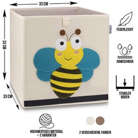 Lifeney Children's Storage Box I Practical Storage Box for Any Nursery I Kids Play Box Cute Toy Box I Basket for Storage of Kids Toys Light bee