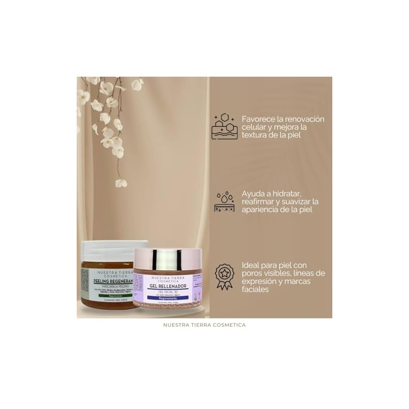 Nuestra Tierra Cosmética Kit Peeling Regenerante con Baba de Caracol,