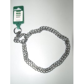 Double necklace, chrome-plated Necklaces, neck band for dogs or also Wuergehalsband with Stop Function made of metal - 25.59'' Long