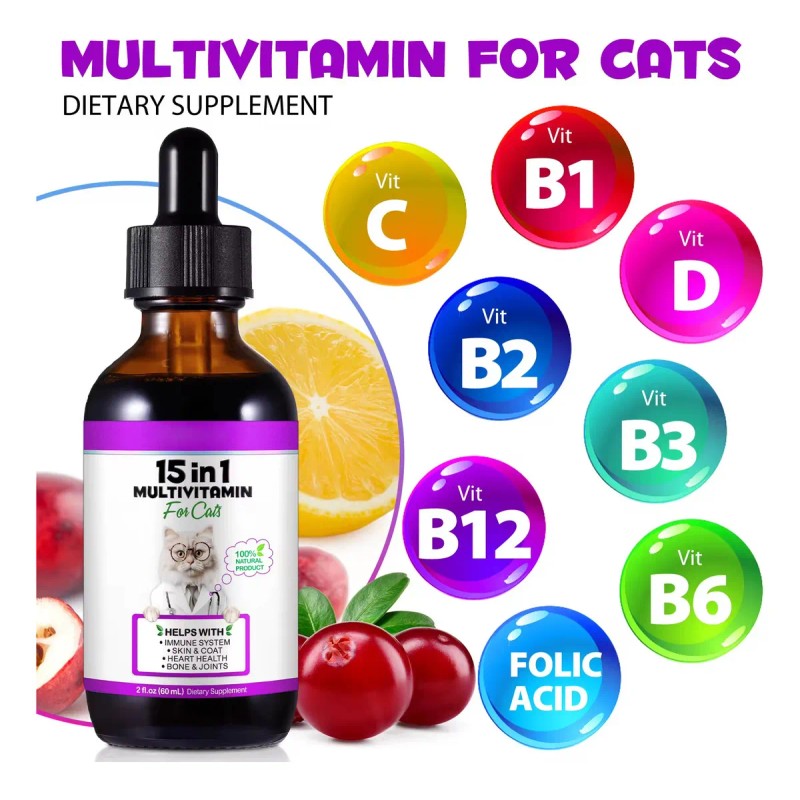 Multivitamínico 15 En 1 Para Gatos Salud Y Energía Natural
