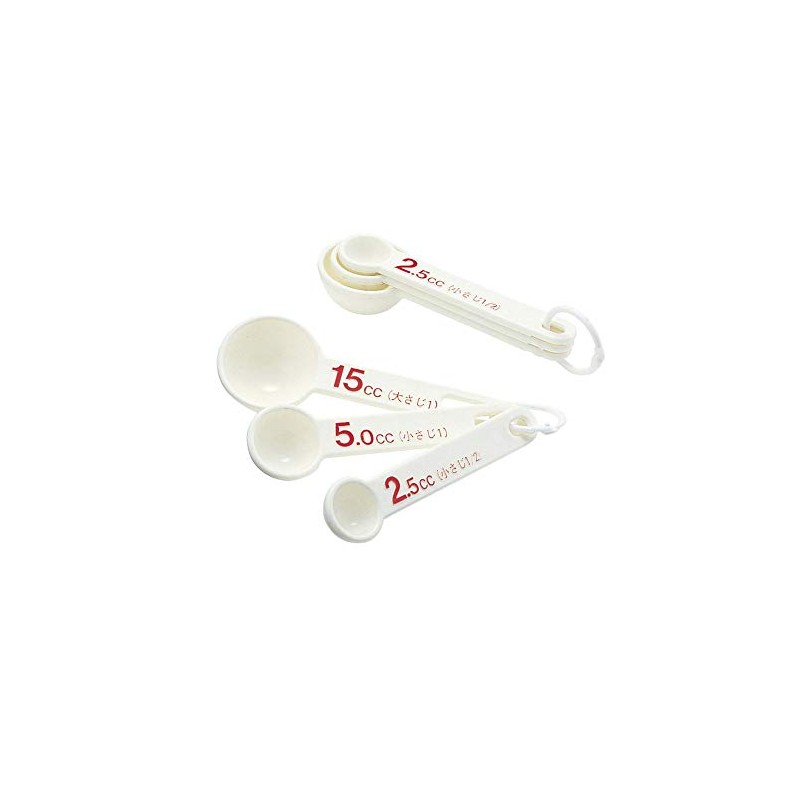 Iwasaki Industry K-1509W Antibacterial Measuring Spoon, White, 4.7 x 1.6