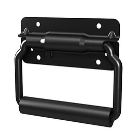 TCH Hardware Large Spring Loaded Heavy Duty Steel Surface Mount Handle with Padded Grip - Black Finish Case Chest Cabinet Speaker
