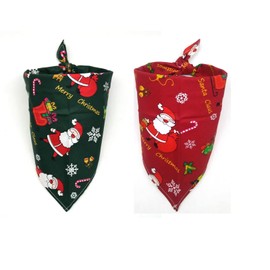 2Pcs Large Christmas Dog Bandanas Xmas Pet Bandanas Christmas Dog Costume Supply Christmas Pet Costume Dog Christmas Scarf Dog Pet Festivals Dress Bandanas for Dogs Cats Triangle Bibs Kerchief Set