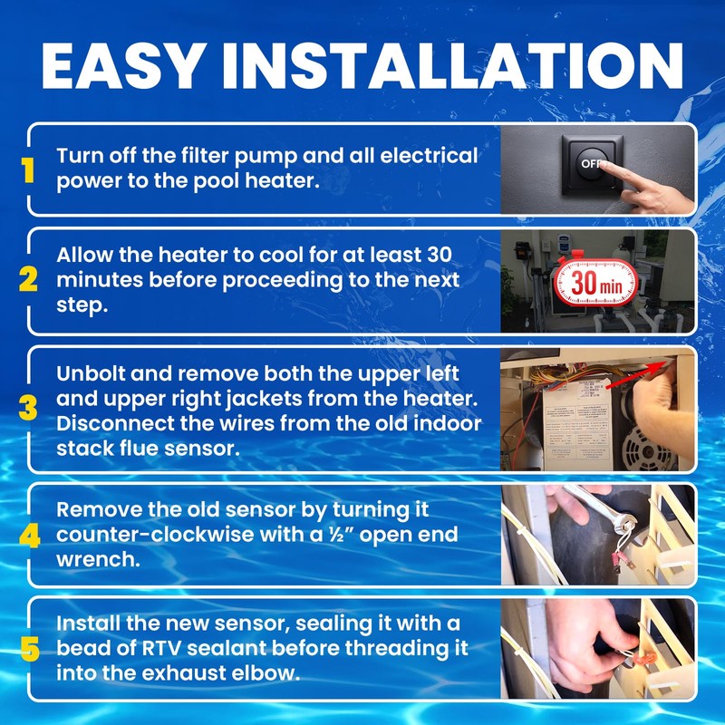 Replacement Pentair 42002-0024S Stack Flue Sensor (2-Pack) 12-Month Warranty &