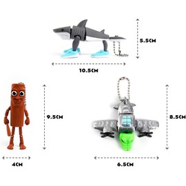 Italian Brainrot Figures, 3Pcs Tralalero Tralala, Tung Tung Sahur, Bombardiro Crocodilo Collectible Figures，for Bags and Car Decorations