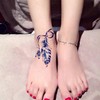 Oottati 6 Sheets Temporary Tattoo Stickers Colorful Blue Feather Dream