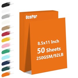 50 Sheets Orange Cardstock Paper, Colored Printer Paper 8.5 x 11, Thick Construction Paper for Cards Making, ScrapbookÔºåOffice Printing, Invitations, CertificatesÔºåDIY Crafting 92 lb/250gsm