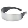 POFET Futuristic Narrow Cyclops Silver Color Mirrored Lens Visor Sunglasses