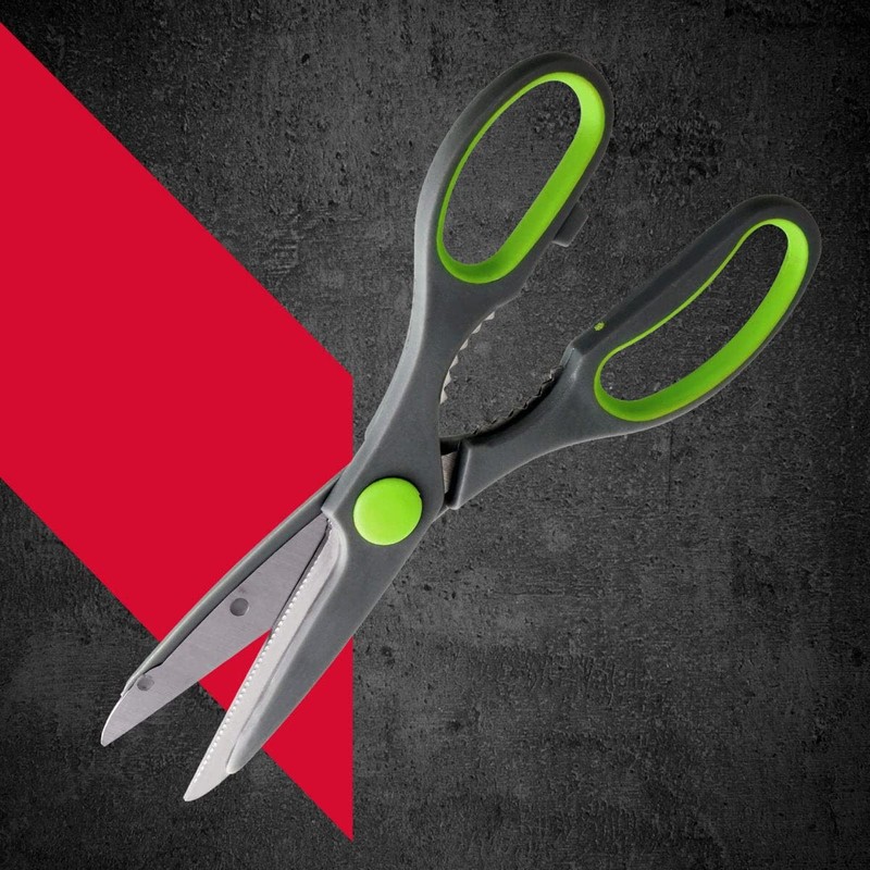 Nirosta 48133 Superschere mit Öffner Praktika 21cm in grau/grün/silber, Klinge: