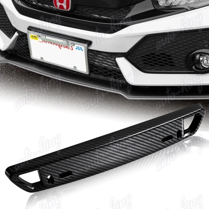 1 x JDM Carbon Fiber Look Bumper Front License Plate