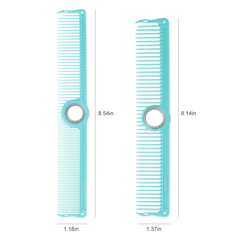 Dual-Size Barber Finger Spin Comb Set, 2-Piece Professional Trick Styling