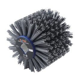 KATSU Drawing Wheel Brush 120mm Grit #120 Abrasive Drum Wood Steel Burnishing Polishing Wheel Angle Grinder Burnisher Polisher Replacement SP10009333