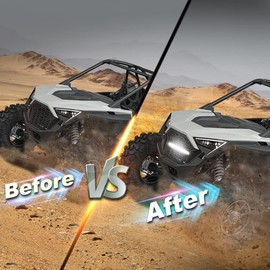 G-PLUS Front Bumper Mesh Grille Grill w/LED Light Bar Compatible with Polaris RZR PRO XP 2020 2021 2022 2023