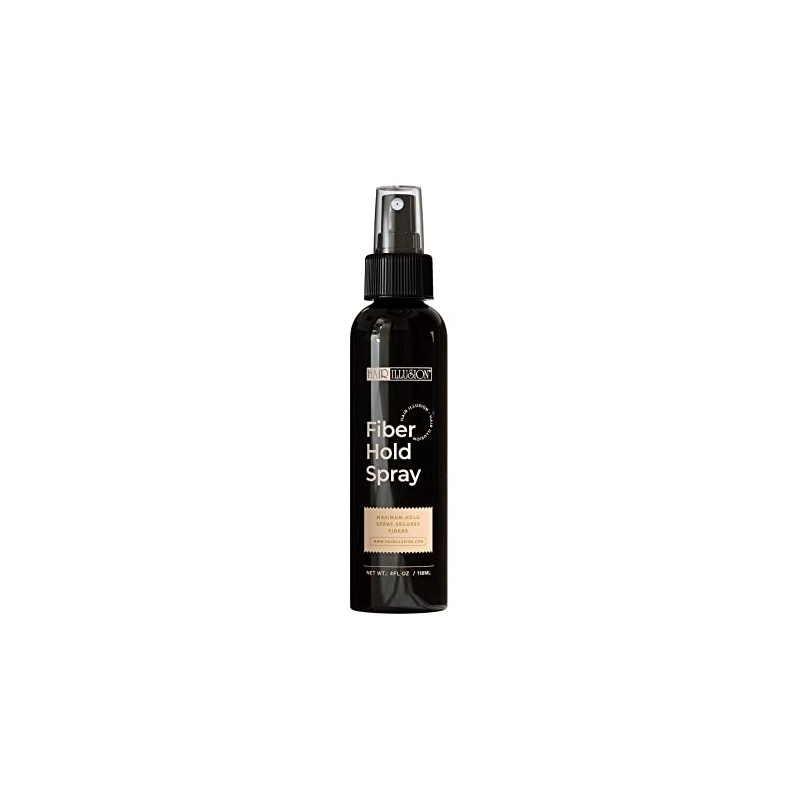 Hair Illusion Jet Black Hair Fibers and Holding Spray for
