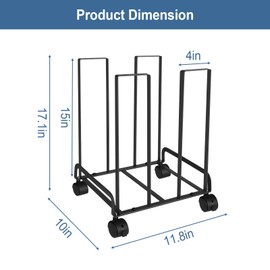 Carton Storage Rack with Caster Wheels, Portable Cardboard Organizer, Carton Stand for Cardboard Storage, Carton Cart for Home Warehouse, Black Carton Organizer