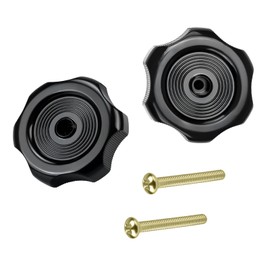 Black 1/2 inch Shaft,2-1/4 Inch Diameter Plastic Windows Knobs,for H711,RV Window and Vent Knob Interior Hardware Camper Windows,Replacement Trailer Knobs RV Window Latch Knob (2pcs)