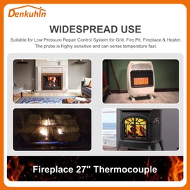 Denkuhin Heat-n-glo Heatilator Thermocouple 27" for Robertshaw Direct Vent Fireplace and Gas Stoves Replace 446-511 (2/Pack)