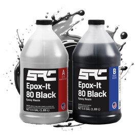SPRESIN Black Epoxy Resin 1 Gal (0.5-Gal Part A + 0.5-Gal Part B) High-Gloss Pure Black Resin, No Epoxy Dye, Pigment, or Mica Powder Needed, for DIY Bubble, Tabletops, Art, Jewelry Making