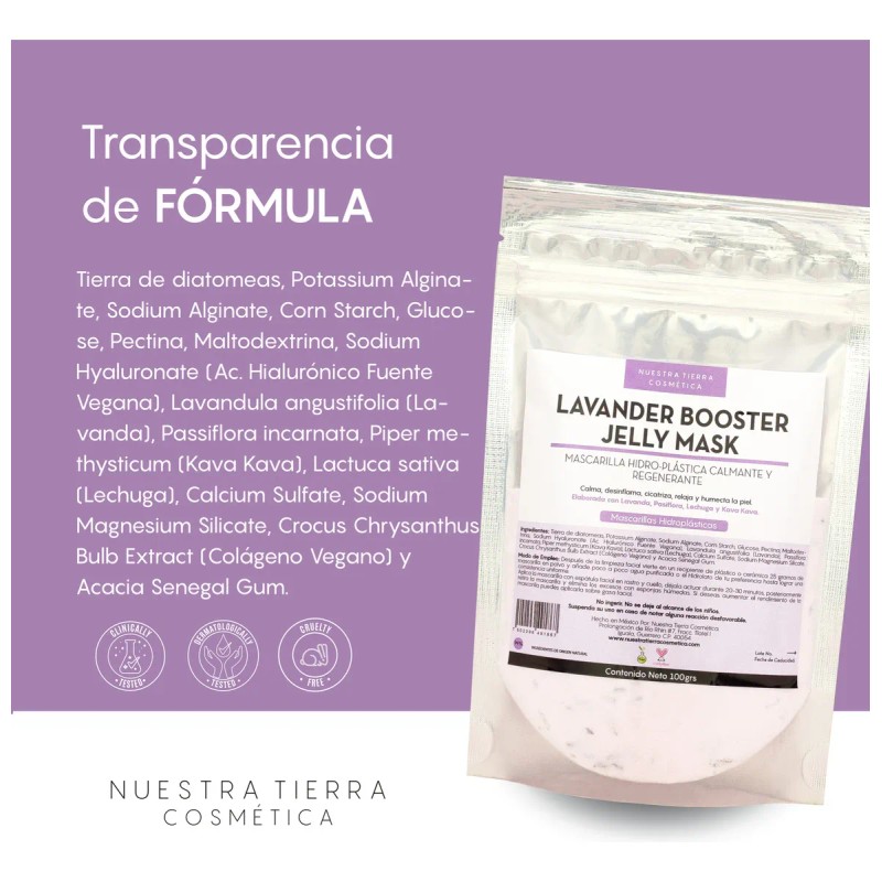 🔥 Mascarilla hidro plástica calmante con lavanda y kava kava
