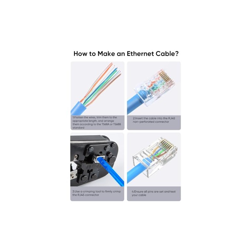 CableCreation Conectores Cat6 RJ45, paquete de 100 extremos Cat6 RJ45,