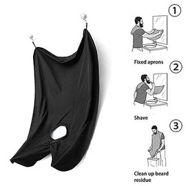 QYINXIU 1 Pack Beard Bib, Hair Catcher, Waterproof Beard Apron Cape Grooming Cloth With Suction Cups, For Father And Boyfriend