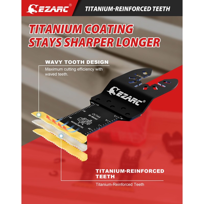 EZARC Titanium Oscillating Saw Blades, Oscillating Multitool Blades for Metal,