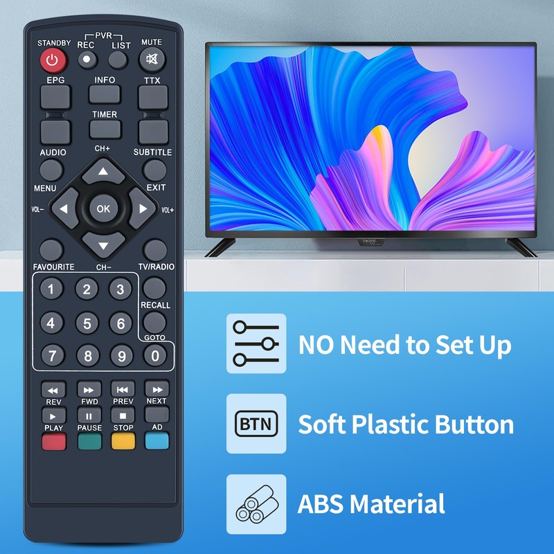 TCNOUMT Replacement Remote Control Suitable for PremiumX HD 531 and
