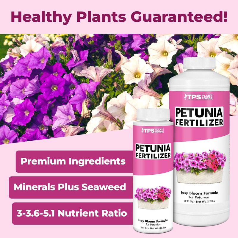 Petunia Fertilizer, Complete Liquid Petunia Plant Food, 8 oz (250mL)