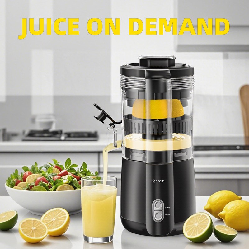 Electric Lemon Juicer, Hand-Free Citrus Juicer Machine with Cleaning Brush,
