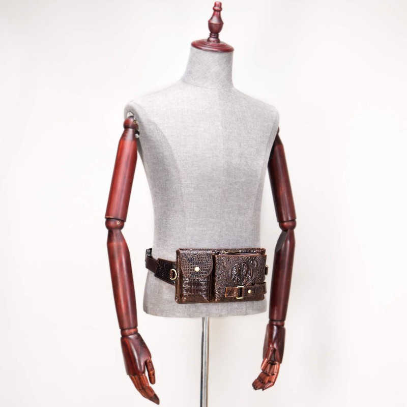 Mens Fanny Pack, Rugged Genuine Leather Waist Bags for Men