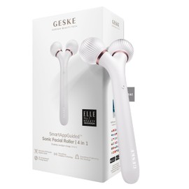 GESKE | SmartAppGuided™ Sonic Facial Roller | 4 in 1 | Dermaroller | Device for Face | Dermaroll | Professional Face Roller | Tightens and Defines the Skin on the Face