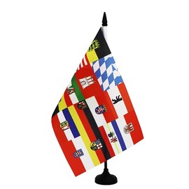 AZ FLAG - Table Flag 16 Federal States of Germany, 21 x 14 cm - Small Flag of Germany - German Country Office 100% Polyester with 25 cm Flag Pole and Base Made of Black Plastic