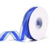 CABODYALS 50 Yards 1 Inch Wide Blue Sheer Organza Ribbon