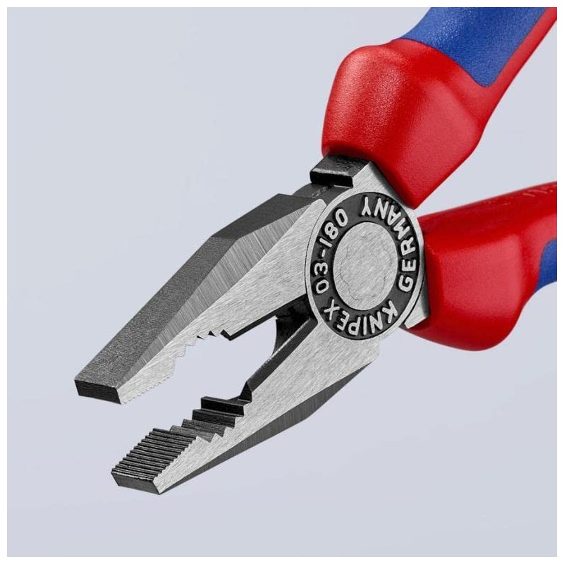 Knipex Combination Pliers black atramentized, with multi-component grips 180 mm