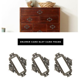 EMSea Pack of 24 Vintage Label Holders Metal Label Frame Zinc Alloy Label Holder Retro Card Holder Decorative Card Holder with Screws Decoration for Cabinets Bronze