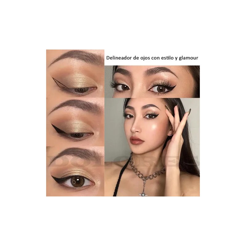 2pcs Delineadores Resistente Agua Negrosello Eyeliner Ojos