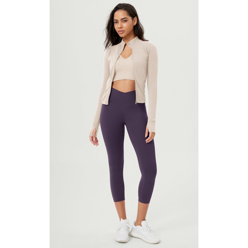 ODODOS Women's Crossover Leggings with Back Pocket, 23" Buttery Soft