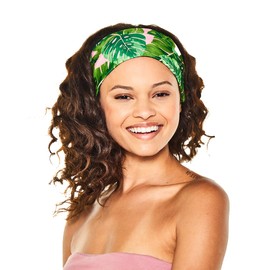 ADAMA Satin Lined Headband, Prevents breakage and Preserves Style, Satin Lined Fashion Printed Headband, Can Be Worn Multiple Ways, Perfect for Day or Night, Machine Washable, Tropical