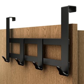 Menz Premium Door Coat Rack - Black Door Hook Rail for Hanging, Extremely Durable Coat Hooks Door - High-Quality Door Coat Rack for Hanging, Universal Door Hooks