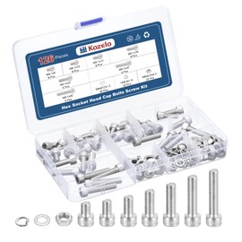 Kozelo 126pcs M6 Socket Head Cap Screws Bolts Nuts Assortment Kit - [M6x8/10/12/16/20/25/30mm] 304 Stainless Steel Allen Socket Drive for 3D Printer